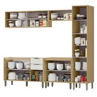 Cozinha Modulada 5 Pecas 249 Cm Mdp Glor Castanho Off White Mxm - 3