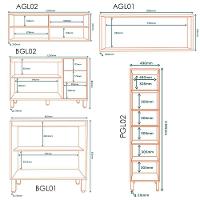 Cozinha Modulada 5 Pecas 249 Cm Mdp Glor Castanho Off White Mxm - 7