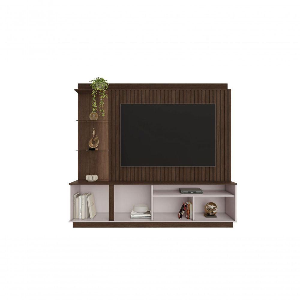 Estante Home Para Tv Até 60 Polegadas Amparo Candian - Jcm Movelaria Movelaria Café-off White - 2