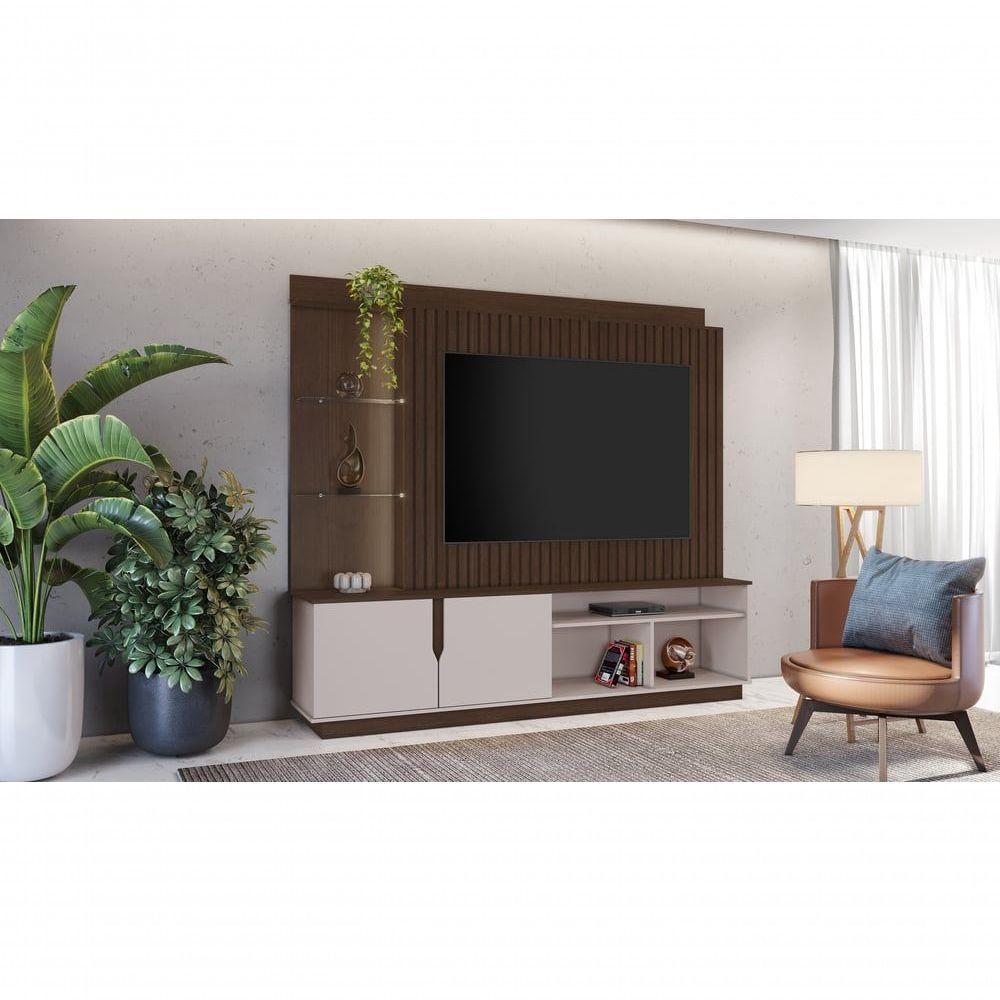 Estante Home Para Tv Até 60 Polegadas Amparo Candian - Jcm Movelaria Movelaria Café-off White - 4