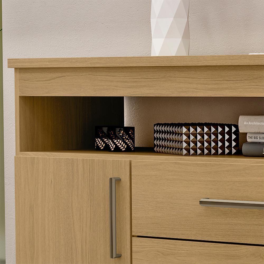 Comoda 5 Gavetas 2 Portas 152 Cm Ols Co008 Castanho Mxm - 6