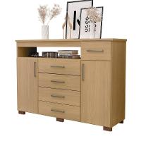 Comoda 5 Gavetas 2 Portas 152 Cm Ols Co008 Castanho Mxm