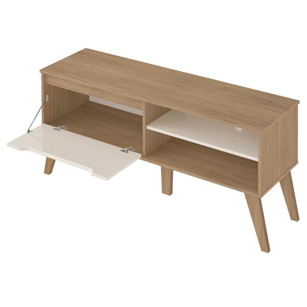 Rack Bancada Para Tv 60 Pol 134 Cm 4600 Carvalho Off White Arly - 5
