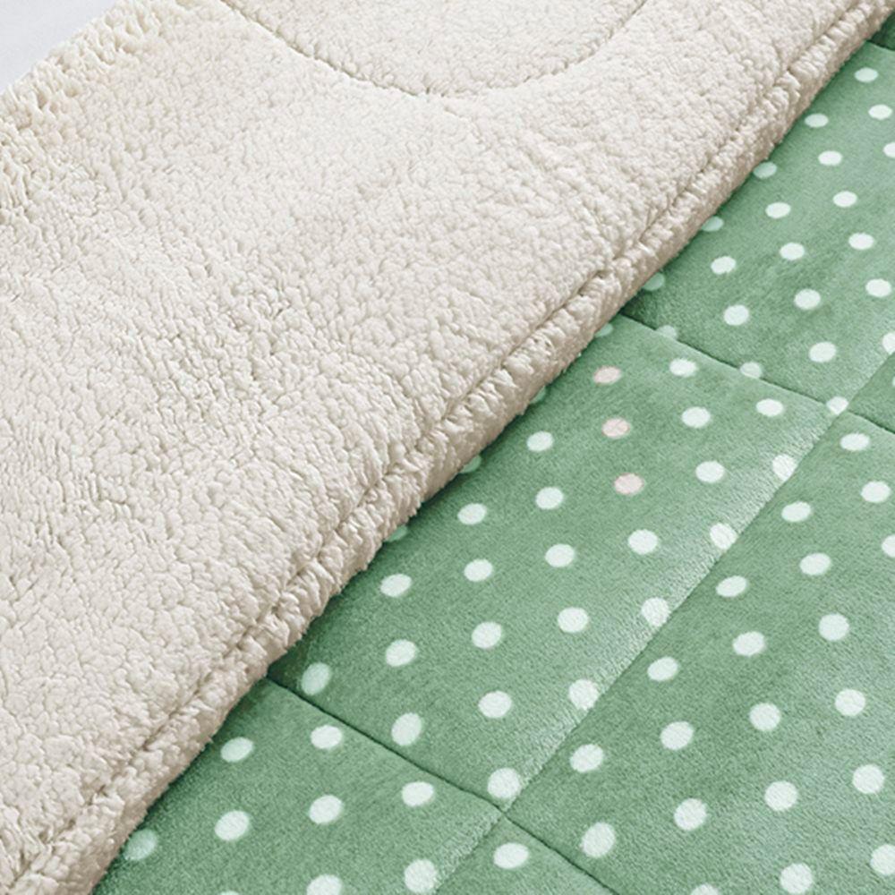 Edredom King Coberdrom Sherpa/mantinha Petit Poa 1 Peça - Salvia - 2