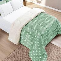 Edredom King Coberdrom Sherpa/mantinha Petit Poa 1 Peça - Salvia - 1