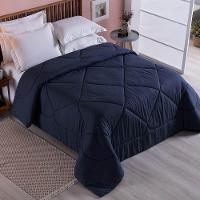 Edredom Queen Unique Dupla Face Micropercal 200 Fios Toque De Algodão 1 Peça - Azul Marinho - 3