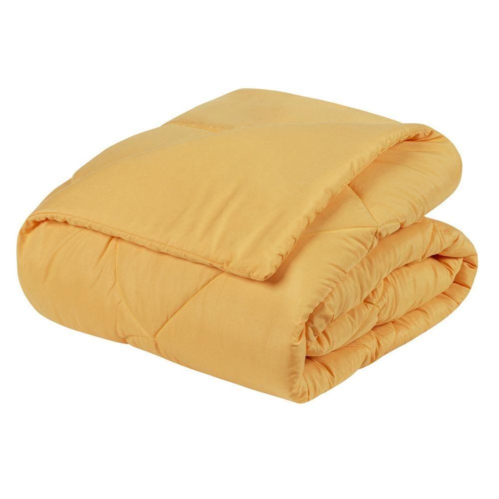 Edredom Solteiro Unique Dupla Face Micropercal 200 Fios Toque De Algodão 1 Peça - Amarelo - 1