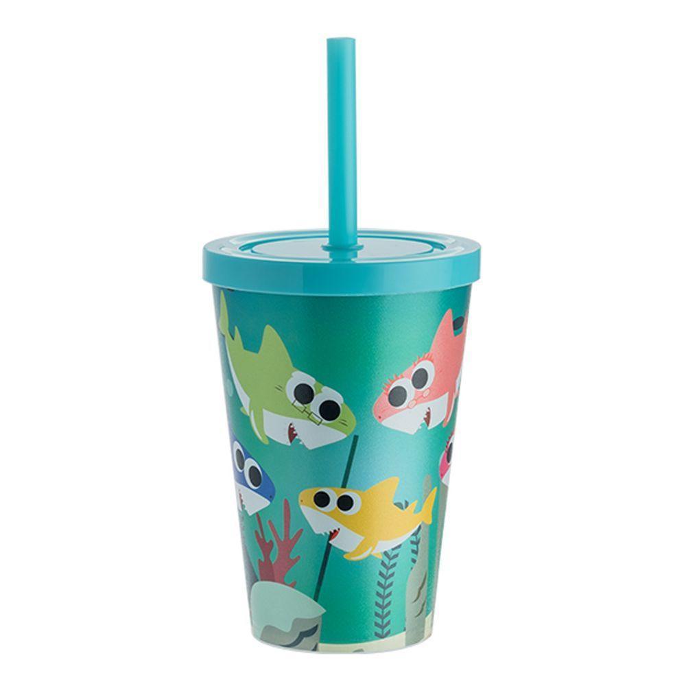Copo Com Canudo Tubarãozinho - 350ml - 1