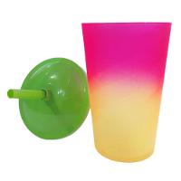 Copo Com Canudo Pink Amarelo E Verde - 700ml - 6 Unidades - 3