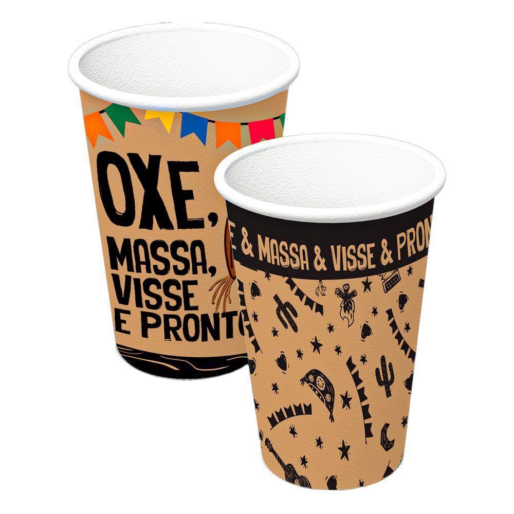 Copo De Papel Festa Junina Sertão 300ml Com 8 Unidades - 1
