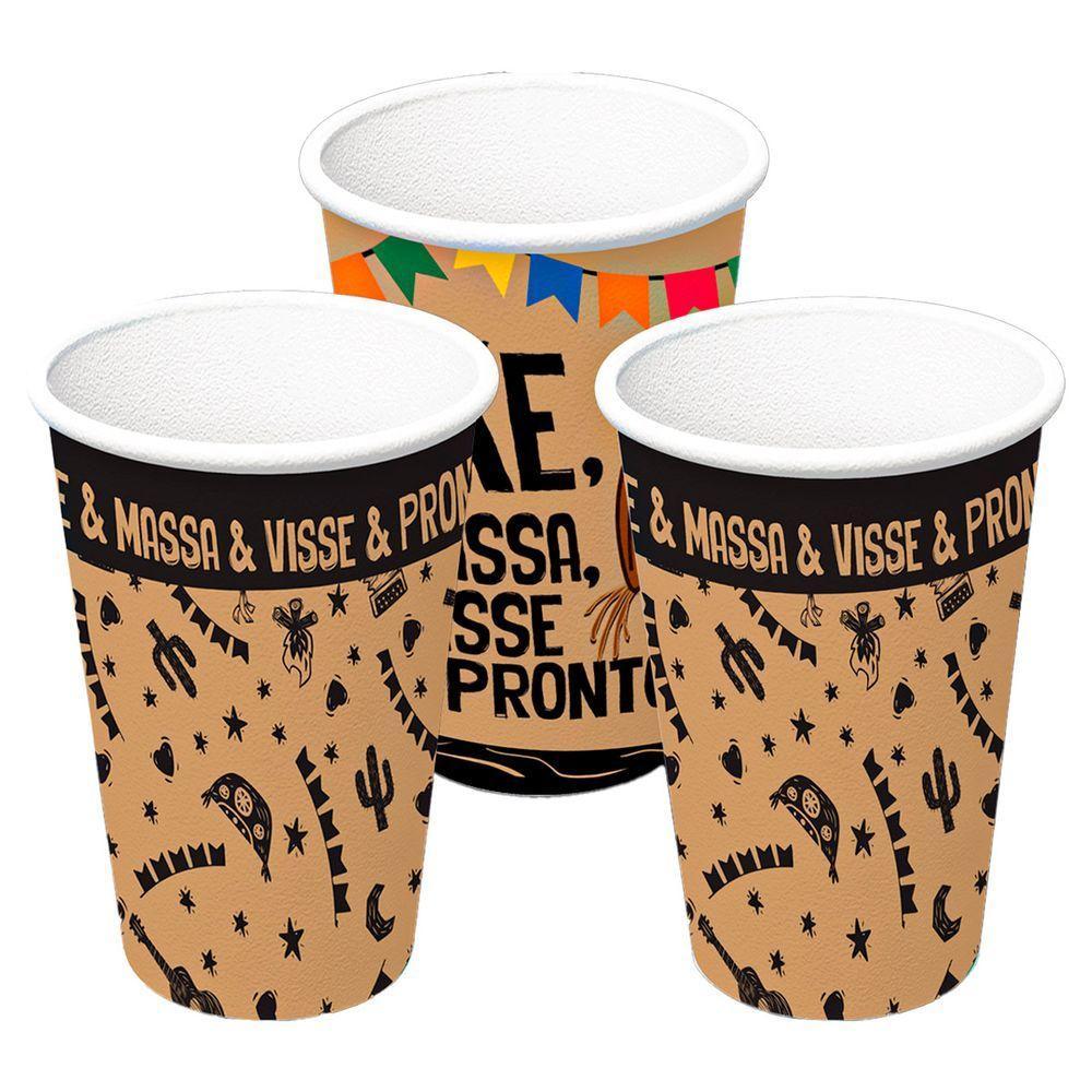 Copo De Papel Festa Junina Sertão 300ml Com 8 Unidades - 3