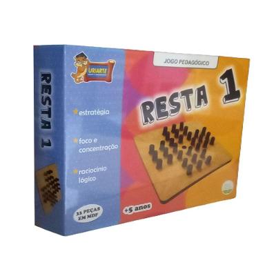 Jogo De Tabuleiro Resta Um Pedagógico Em Madeira