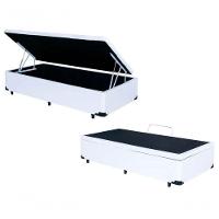 Cama Box Baú Solteiro 88 - Bello Box Tecido Sintético Branco - 2