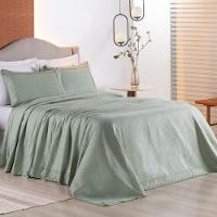 Colcha Queen Home Paris Com Bordado Inglês Micropercal 300 Fios Toque De Algodão 3 Peças - Verde - 2