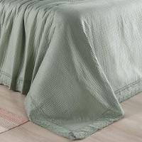 Colcha Queen Home Paris Com Bordado Inglês Micropercal 300 Fios Toque De Algodão 3 Peças - Verde - 4