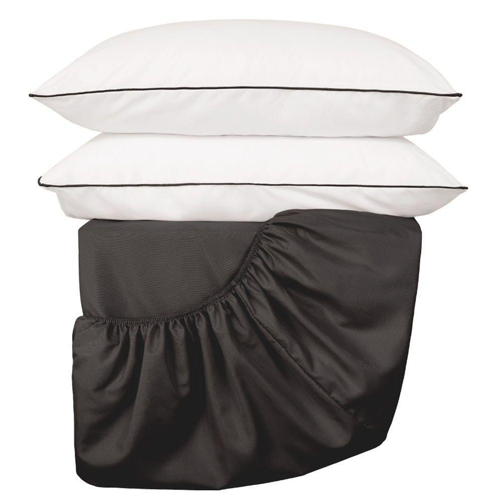 Jogo De Lençol King Linea Micropercal 200 Fios 3 Peças - Preto - 1