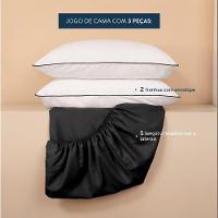 Jogo De Lençol King Linea Micropercal 200 Fios 3 Peças - Preto - 4