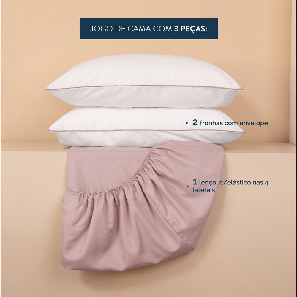 Jogo De Lençol King Linea Micropercal 200 Fios 3 Peças - Rose - 4