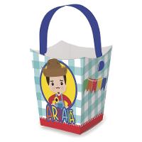 Cachepot De Papel Festa Junina Com Alça Menino - 8 Unidades - 1