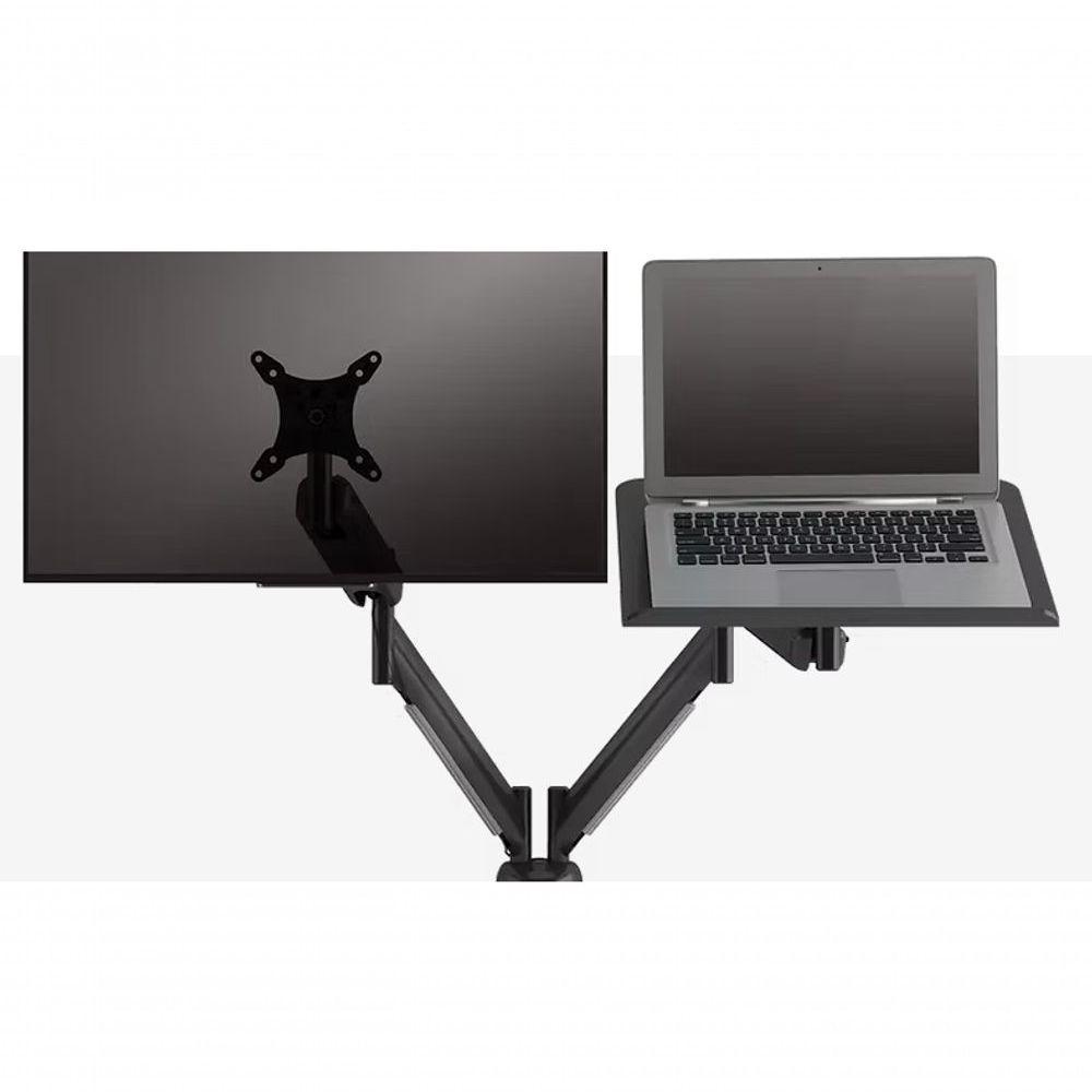 Suporte De Mesa Para Monitor Até 26 E Notebook Até 16 Articulado Octoo Clipway-n1 Base Preto - 3