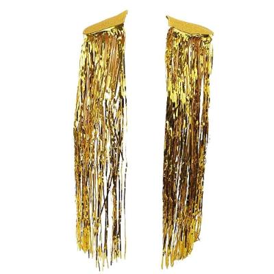 Ombreira Metalizada Com Fitilhos Fantasia Carnaval Cor Amarelo
