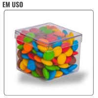 Caixa Acrílica Transparente 4cm X 4cm - 10 Unidades