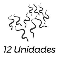 Cobra De Brinquedo Borracha Preta - 12 Unidades - 2