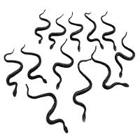 Cobra De Brinquedo Borracha Preta - 12 Unidades - 3