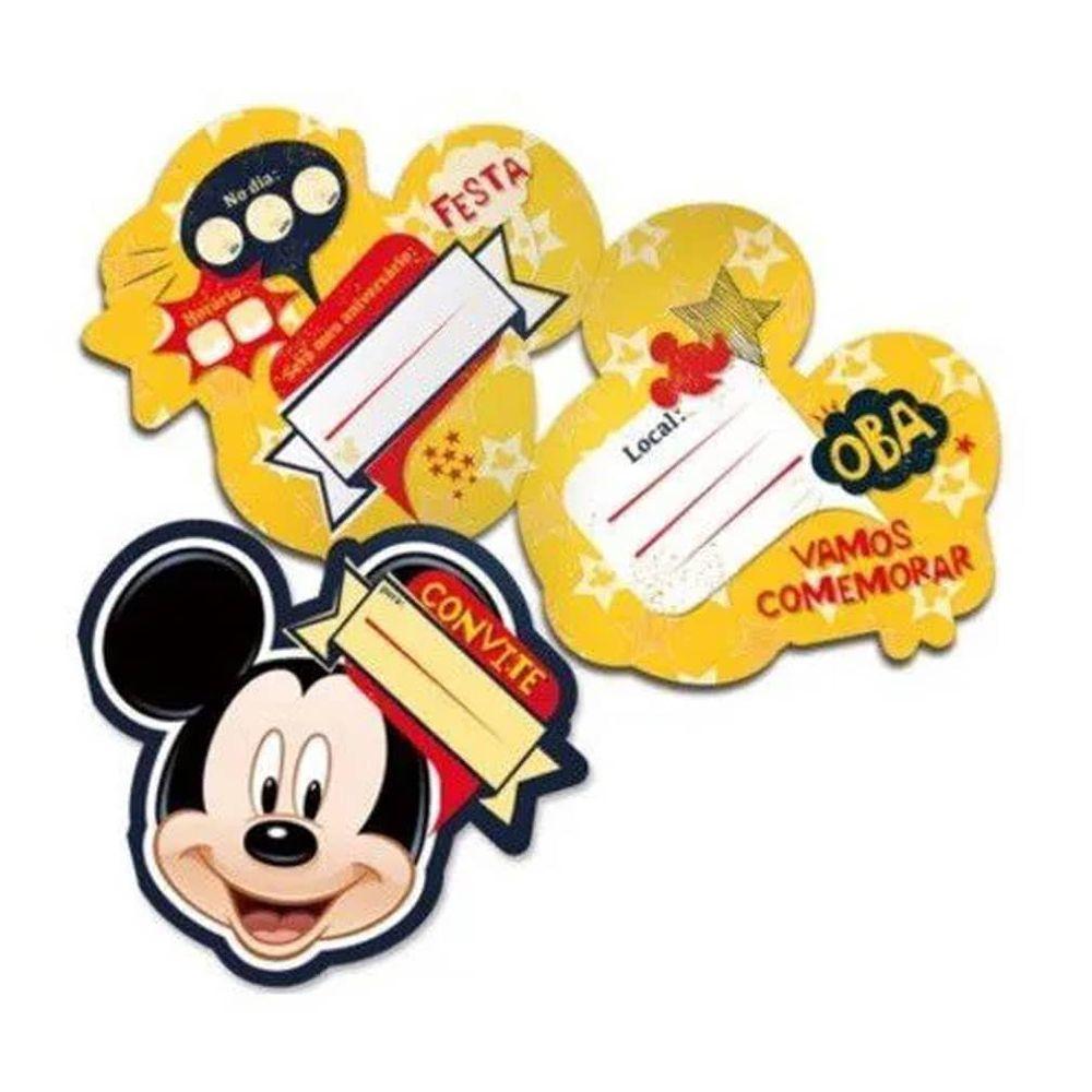Convite De Aniversário Mickey Clássico - 8 Unidades - 1