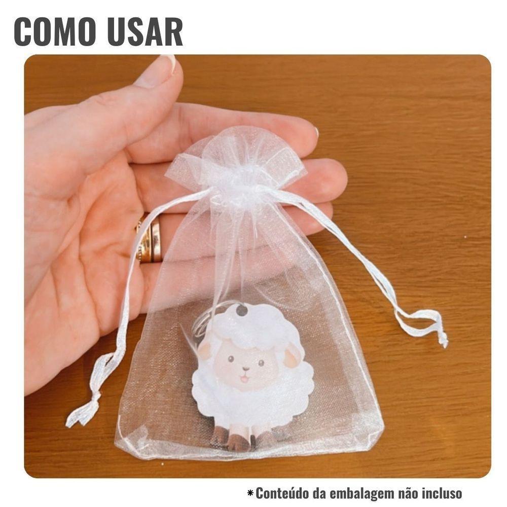 Kit 100 Saquinhos De Organza Branco 12cm X 17cm - 3