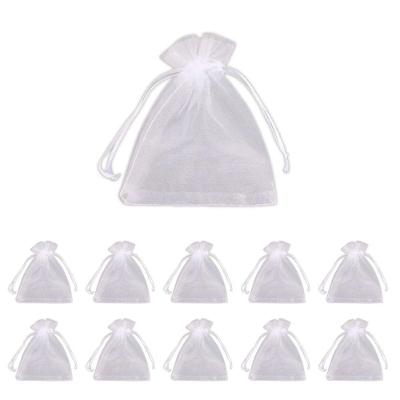 Kit 100 Saquinhos De Organza Branco 12cm X 17cm
