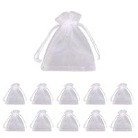 Kit 100 Saquinhos De Organza Branco 12cm X 17cm - 1