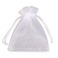 Kit 100 Saquinhos De Organza Branco 12cm X 17cm - 2
