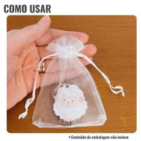 Kit 100 Saquinhos De Organza Branco 12cm X 17cm - 3