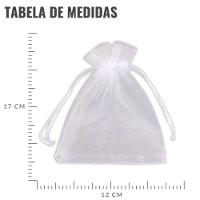 Kit 100 Saquinhos De Organza Branco 12cm X 17cm - 4