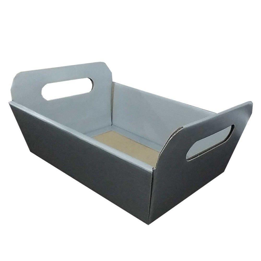 Cesta De Papel Prata 23cm X 16cm X 10,5cm - 2