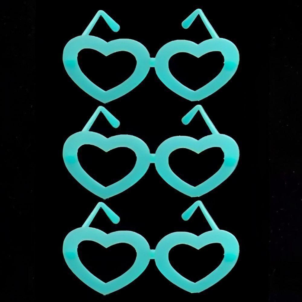 Óculos Sem Lentes Coração Brilha No Escuro - 10 Unidades - 3