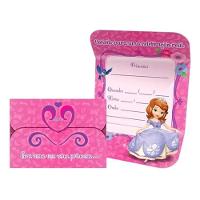 Convite De Aniversário Princesa Sofia - 12 Unidades - 1