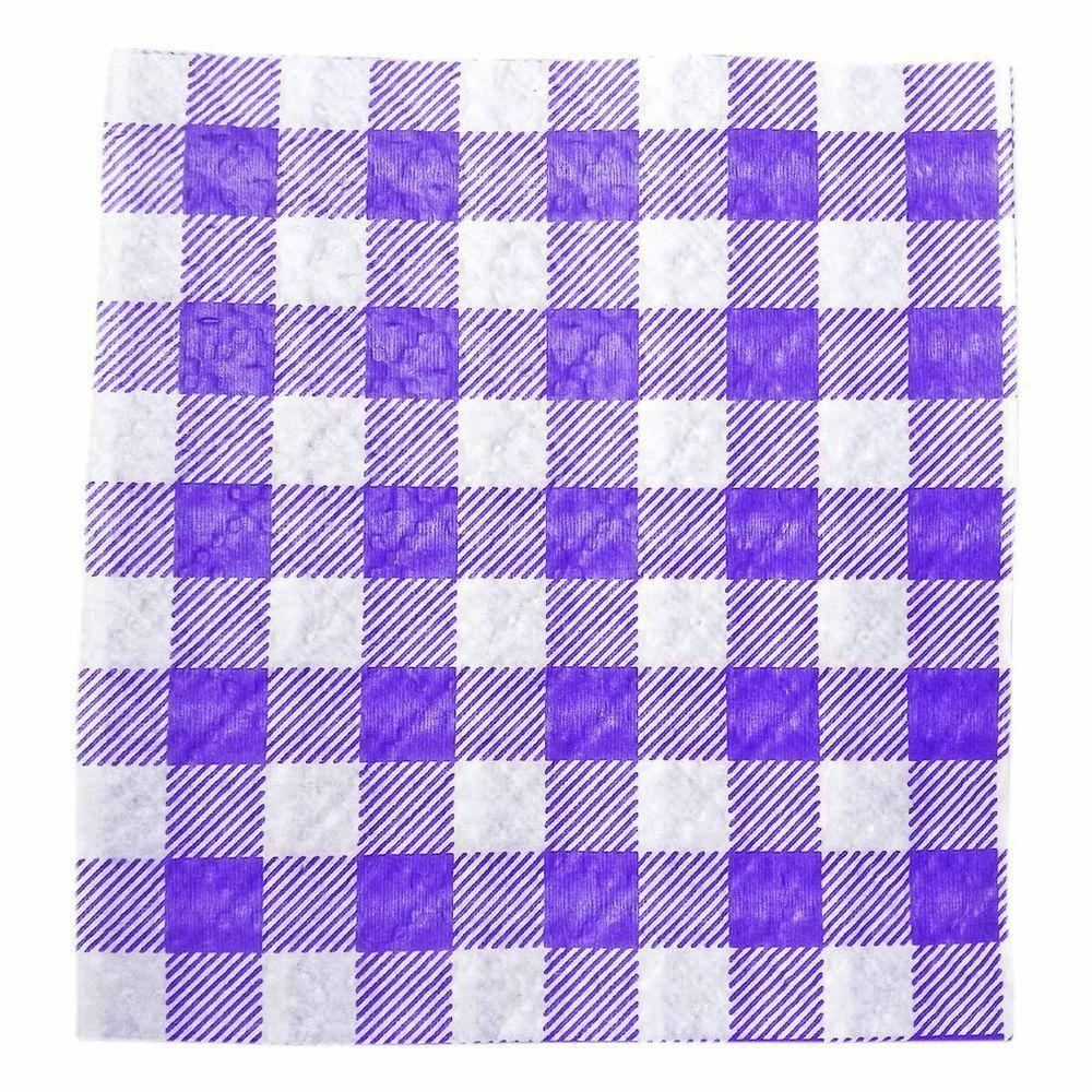 Guardanapo De Papel Xadrez Lilás 20cm X 21cm - 50 Unidades - 2