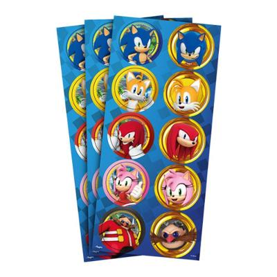 Adesivo Redondo Para Lembrancinha Sonic - 30 Unidades