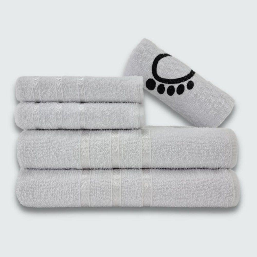 Jogo De Toalha Banho 5 Peças Verona 100% Algodão Branco - 1