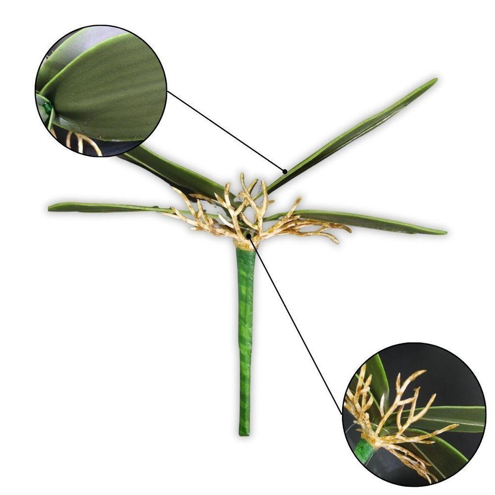Folha Artificial Orquídea 4 Galhos - 22cm - 2