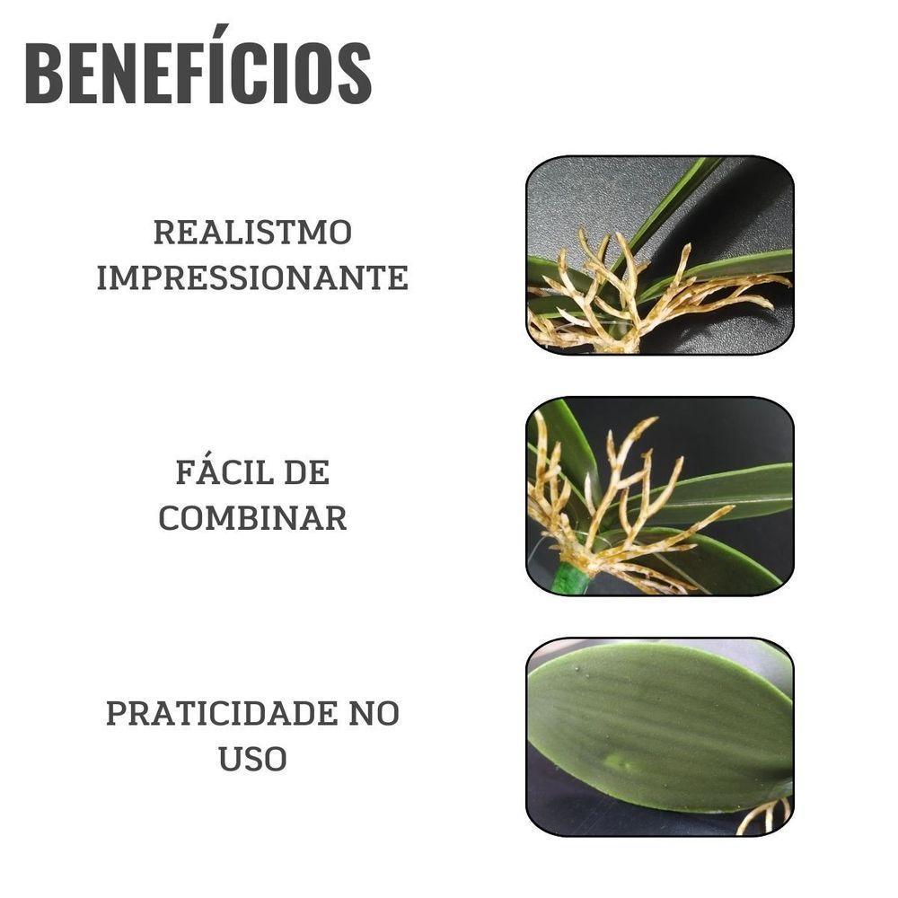 Folha Artificial Orquídea 4 Galhos - 22cm - 3