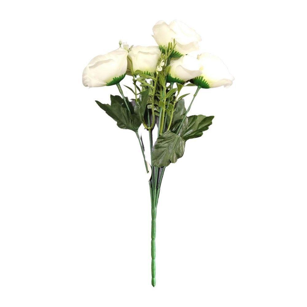 Flor Artificial Buquê Mini Rosa Com 5 Galhos - 28cm - 6