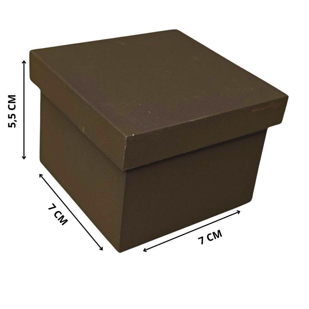 Caixa Pequena Para Lembrancinhas Em Mdf (7x7x5,5) Marrom - 3