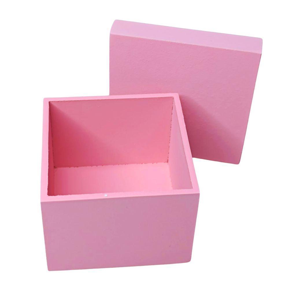 Caixa Pequena Para Lembrancinhas Em Mdf (7x7x5,5) Rosa - 2