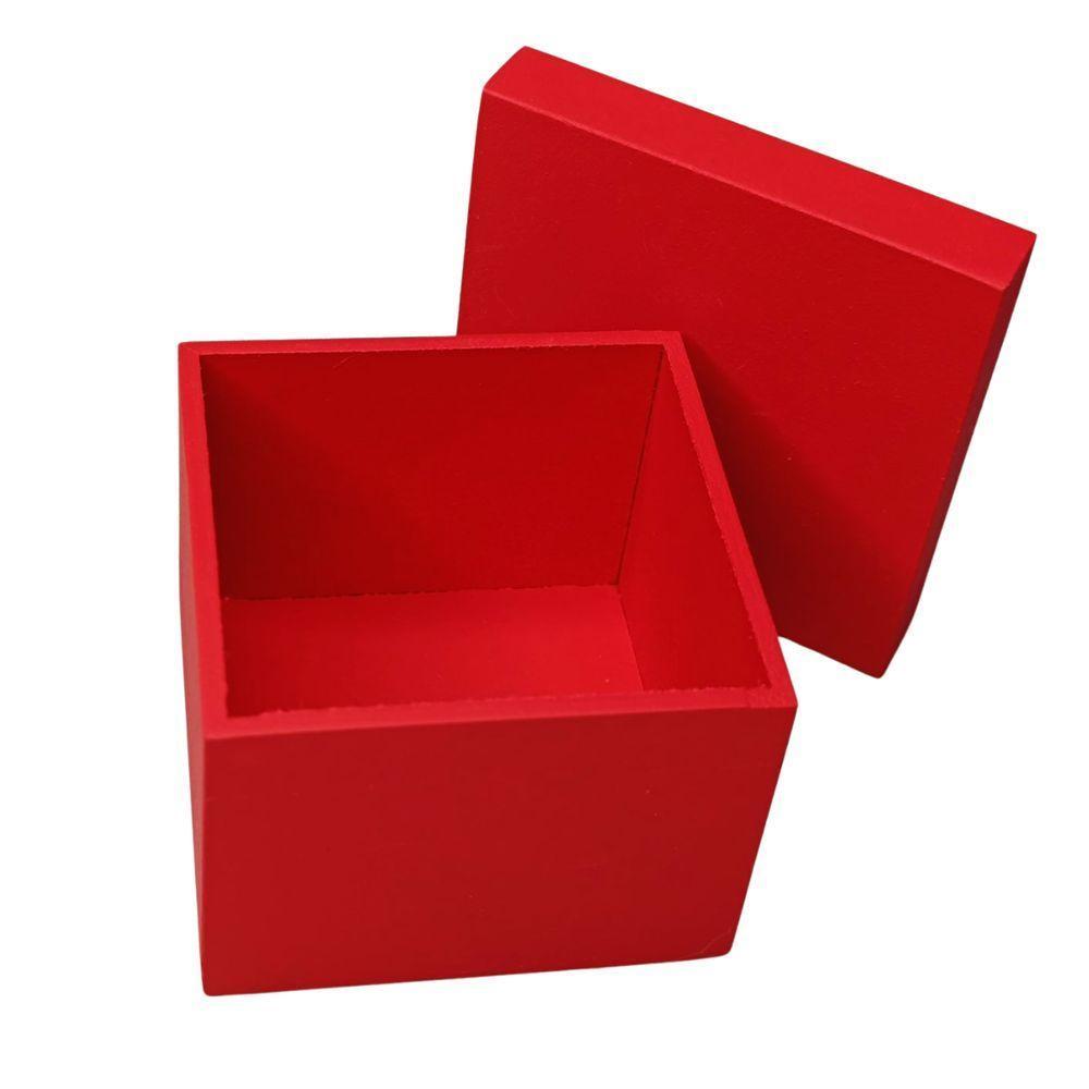 Caixa Pequena Para Lembrancinhas Em Mdf (7x7x5,5) Vermelho - 3