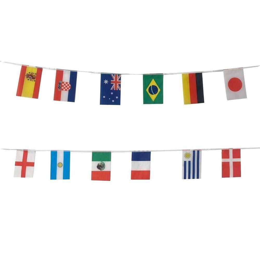 Varal De Bandeiras Países 12 Bandeiras - 3,2m - 1