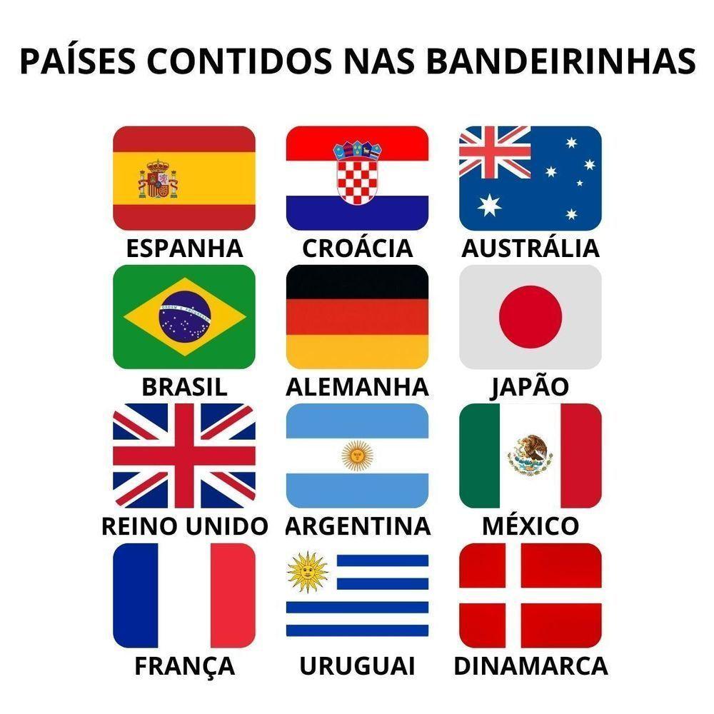 Varal De Bandeiras Países 12 Bandeiras - 3,2m - 2