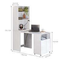 Mesa Com Estante Para Quarto Pequim Branco - 6